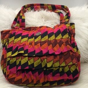 Mona B. Multi-Color Cotton Print Pattern Shoulder Bag